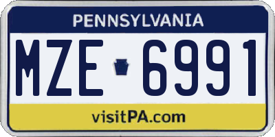 PA license plate MZE6991