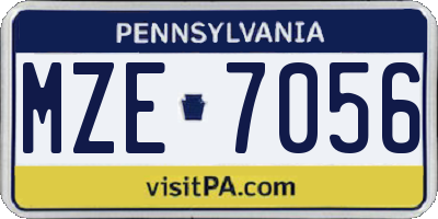 PA license plate MZE7056