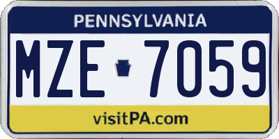 PA license plate MZE7059