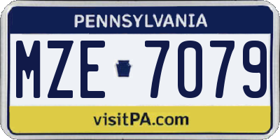 PA license plate MZE7079