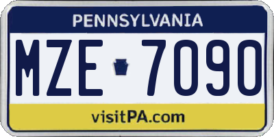 PA license plate MZE7090
