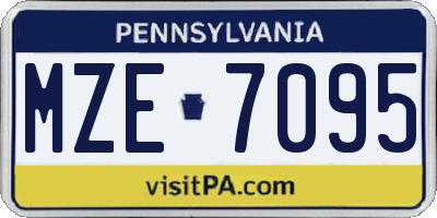 PA license plate MZE7095