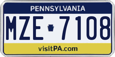 PA license plate MZE7108