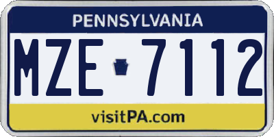 PA license plate MZE7112