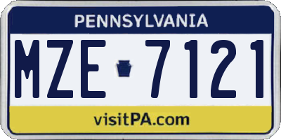 PA license plate MZE7121