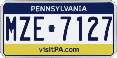 PA license plate MZE7127