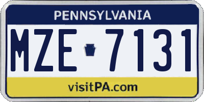 PA license plate MZE7131