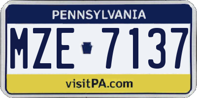 PA license plate MZE7137