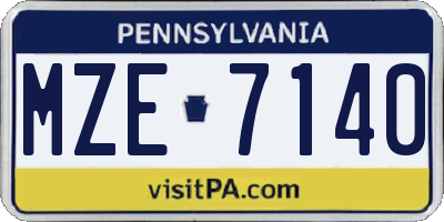 PA license plate MZE7140