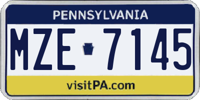 PA license plate MZE7145