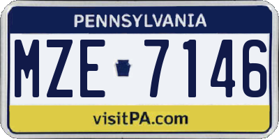PA license plate MZE7146