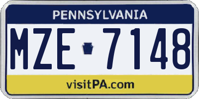 PA license plate MZE7148