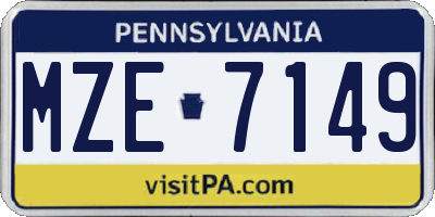 PA license plate MZE7149