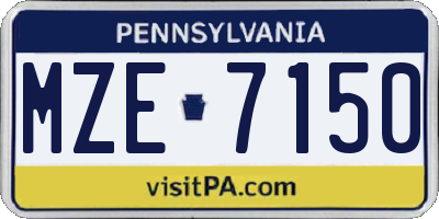 PA license plate MZE7150