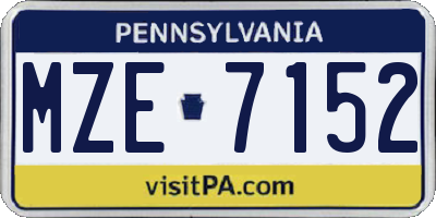 PA license plate MZE7152