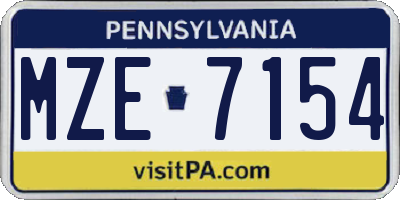 PA license plate MZE7154