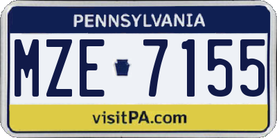 PA license plate MZE7155