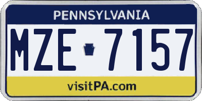 PA license plate MZE7157