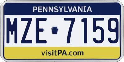 PA license plate MZE7159