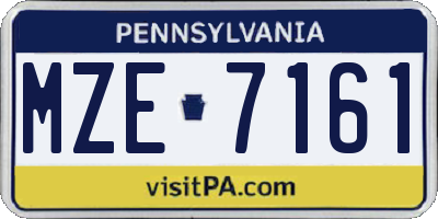 PA license plate MZE7161