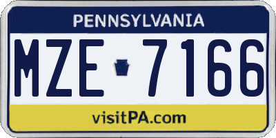 PA license plate MZE7166