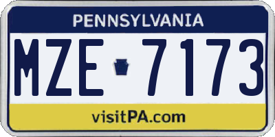 PA license plate MZE7173