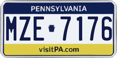 PA license plate MZE7176