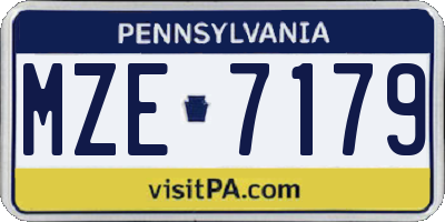 PA license plate MZE7179