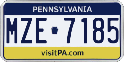 PA license plate MZE7185