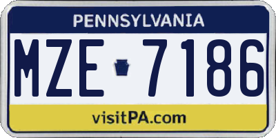 PA license plate MZE7186