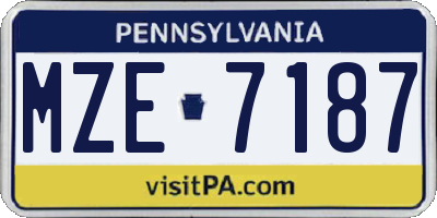 PA license plate MZE7187