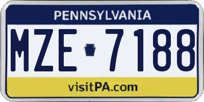 PA license plate MZE7188
