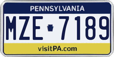 PA license plate MZE7189