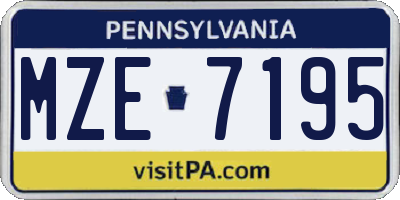 PA license plate MZE7195