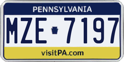 PA license plate MZE7197