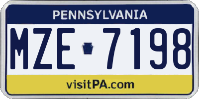 PA license plate MZE7198