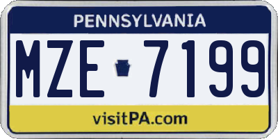 PA license plate MZE7199
