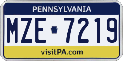 PA license plate MZE7219