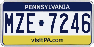 PA license plate MZE7246
