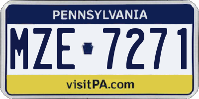 PA license plate MZE7271