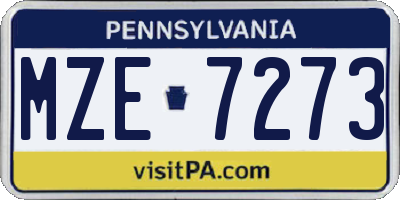 PA license plate MZE7273