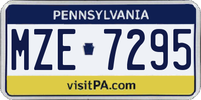 PA license plate MZE7295