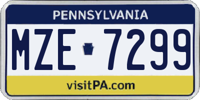 PA license plate MZE7299