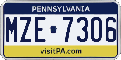 PA license plate MZE7306