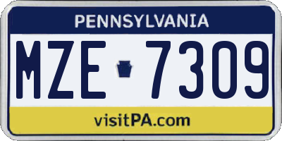 PA license plate MZE7309