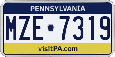PA license plate MZE7319