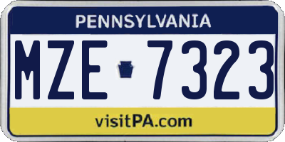 PA license plate MZE7323