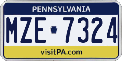 PA license plate MZE7324
