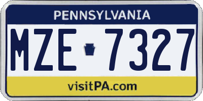 PA license plate MZE7327