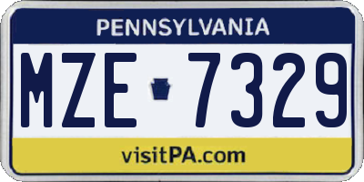 PA license plate MZE7329